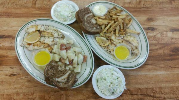 We have Fish Fry's every Friday. Shown here is Lemon Herb Broiled Tilapia