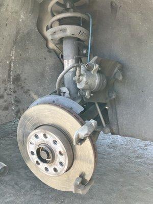 Brake replacement on a VW Passat.