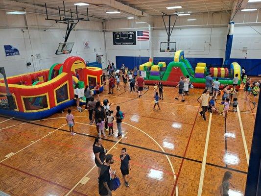 Grand Opening event. Bounce houses in courts 2 and 3.