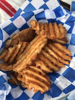 Waffle fries!