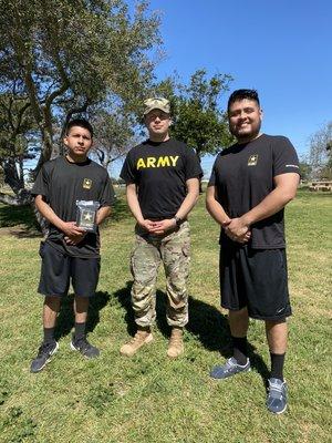 We completed some Future Soldier training. They completed the new Army Combat Physical Fitness Test to prepare them for Basic Training.