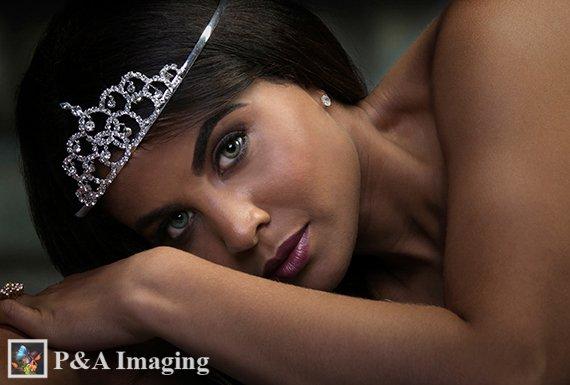 This photograph is of a bride's unique beauty in her eyes.