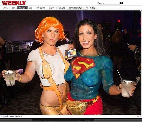 Body painting featured in "Best Costumes from Fetish and Fantasy Halloween Ball in Las Vegas Weekly