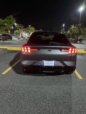 2023 Mustang Mach-E premium in Carbonized Gray Metallic with Black Onyx with copper stitching