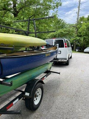 Shuttle van with boats!