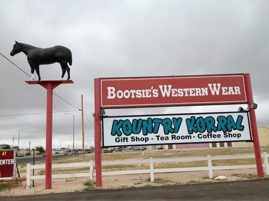 Bootsie's Western Store sign from Joe Harvey Blvd