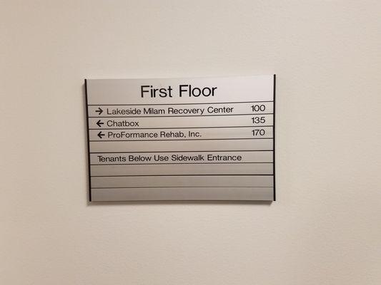 First floor building directory