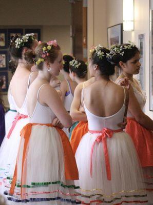 Classic Ballet students ready for a performance at the Jewish Home at Rockleigh.