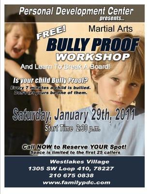 FREE Bully Proof & Self-Defense Workshop