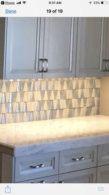 Kitchen back splash installed