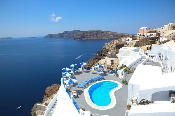 Poolside Santorini