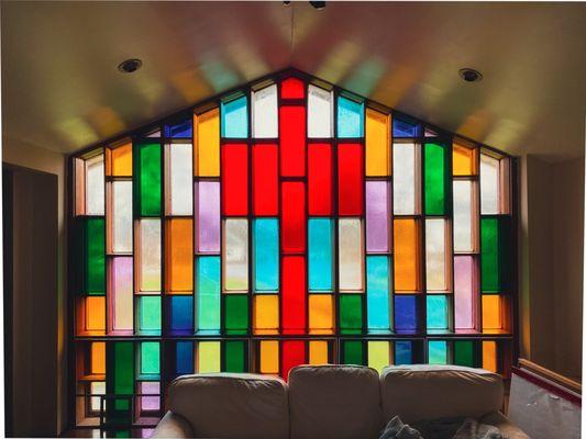 Stained Glass windows in the loft.