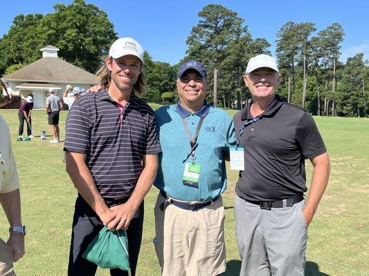 Superstar Aaron Baddely from Australia and his caddie.