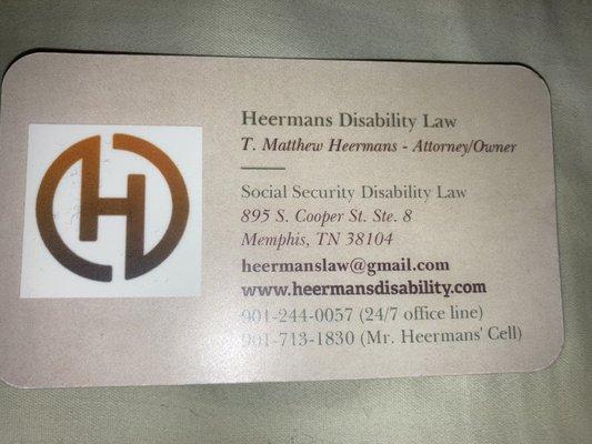 business card (front side)