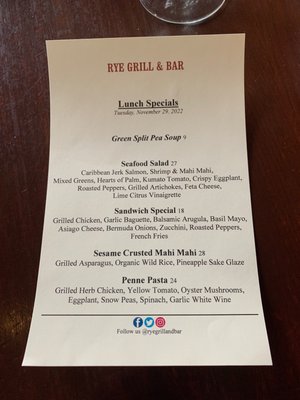 Lunch specials