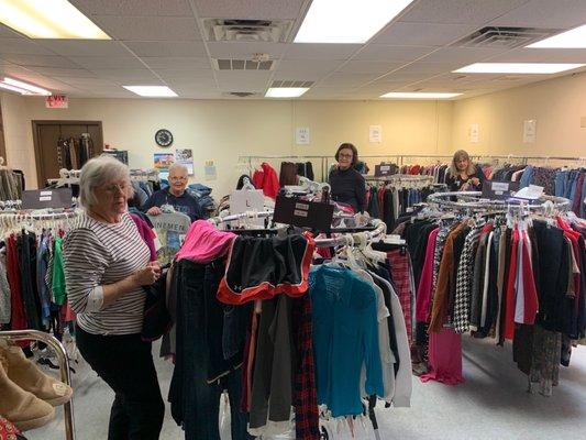 Volunteers at the clothing closet