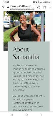 Owner/Practitioner Samantha Anderson