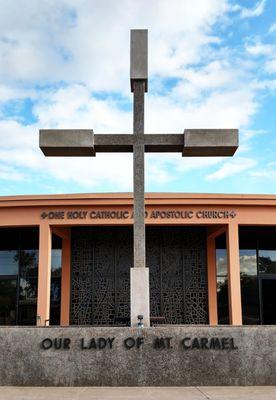 The cross - view from the road.