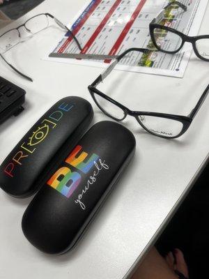 Pride eyeglass cases and cuuuute frames