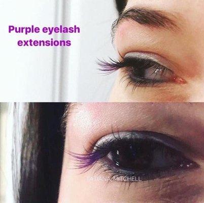 Colored eyelash extensions