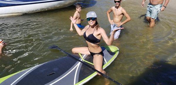 paddle board
 fun in the sun 
 rentals sanbar