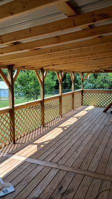 Covered deck construction