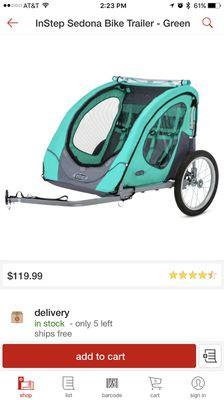 $78 bicycle trailer