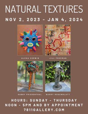 Natural Textures Exhibit Poster: Nov 2 - Jan 4