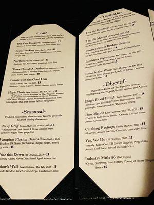 Cocktail Menu