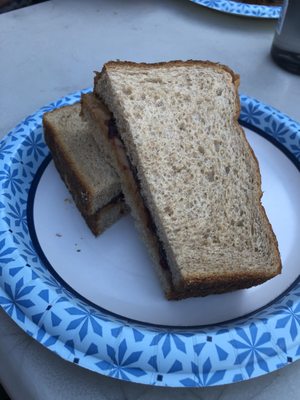 PB&J on wheat