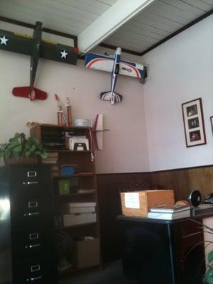 Cool Waiting room with war planes on the wall