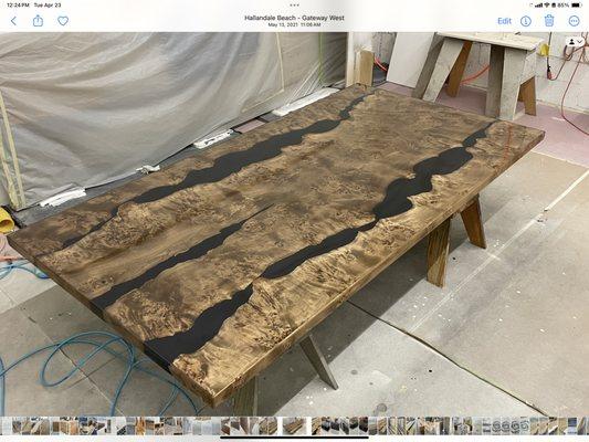 Epoxy resin dining table