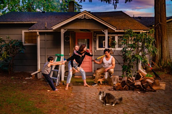 Family Quarantine Portrait in Poulsbo