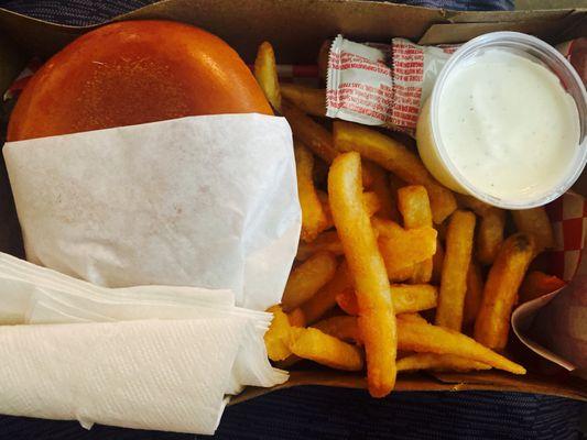 Double burger combo with ranch