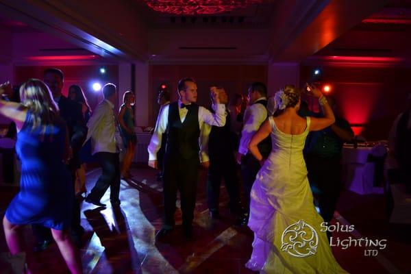 Dance floor lighting included LED wash lights & moving lights.