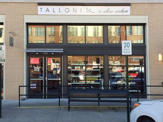 Talloni Shoe sign in Biltmore Park! It was installed close to two years ago and still looks great! #biltmorepark #tallonishoes