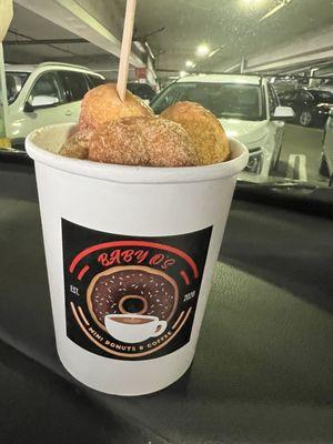 Cinnamon sugar and churro glace mini donuts