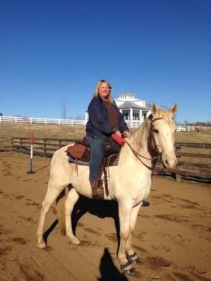 Angie and her horse Ruger, Flying Q's main trail guides!