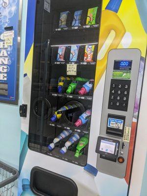 Vending machine for laundry supplies for the credit card option