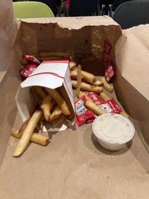 Hot fresh fries and incredible ranch