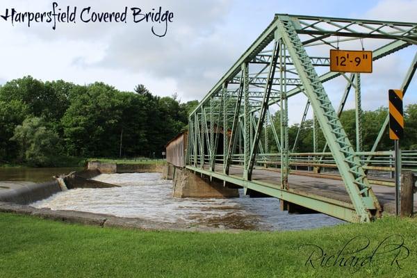 Steel span was added after a flood washed away the land on this end of the bridge.