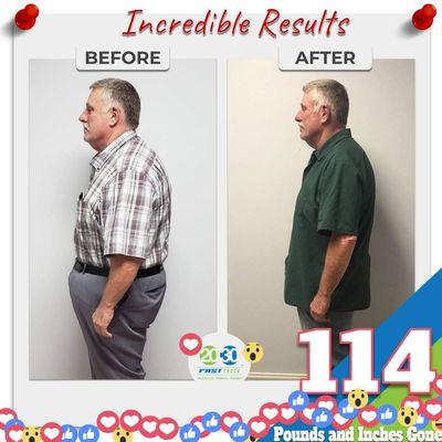 Help us congratulate Carl on his incredible results on the 2030 Fast Trackrack Program.
In 3 months he has lost 60 pounds and 54 inches.