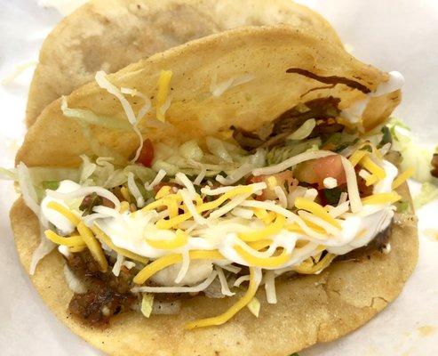 Inside Hard Shell Shredded Beef Taco