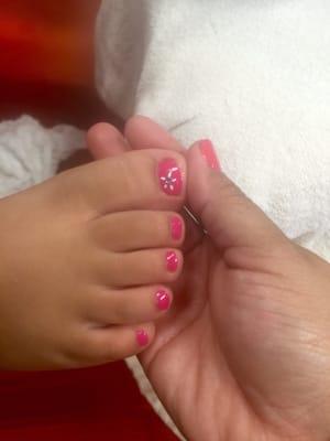 Even my 6yrs old daughter gets her pedicures too.