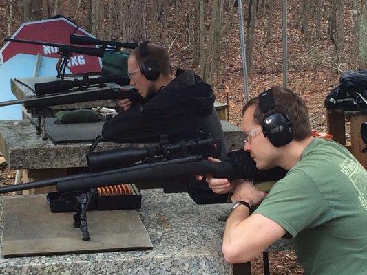 Shooting at the 700 yard long range precision course