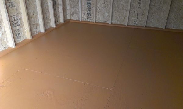 3/4" plywood floor stained to waterproof