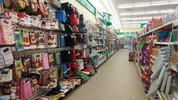 An aisle of dollar stuff.