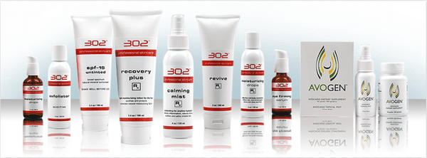 302 Professional Skincare products treat dry sensitive skin, acne and hyperpigmentation.