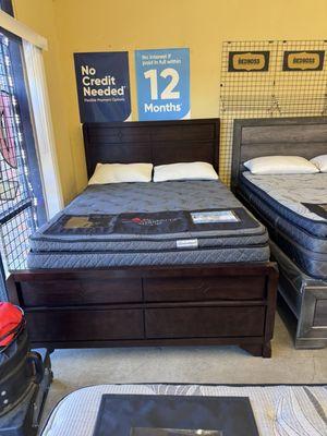 Queen Headboard footboard and rails is $350 mattress set is extra depending on what you get.