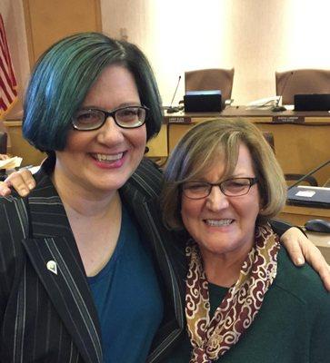 Carol supporting me at my swearing in ceremony - after helping me succeed!